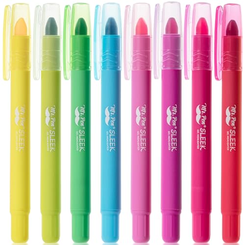Image of Mr. Pen- No Bleed Gel Highlighters, Vintage Colors, 8 Pack | Bible Highlighters and Pens No Bleed, Bible Markers for Study, Journaling, School Supplies and Accessories