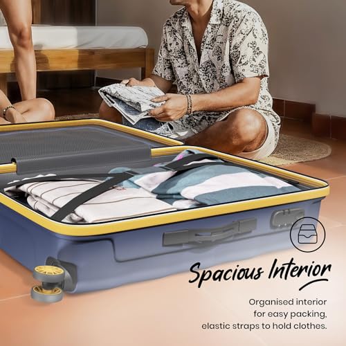 Image of Aristocrat Comet Check-in Trolley Bag 66cm | Medium | Hard Luggage| Smooth 8-Wheel Suitcase| Combination Lock with Sturdy Zipper | Full Fabric Convipack | 3-Year International Warranty (Blue)