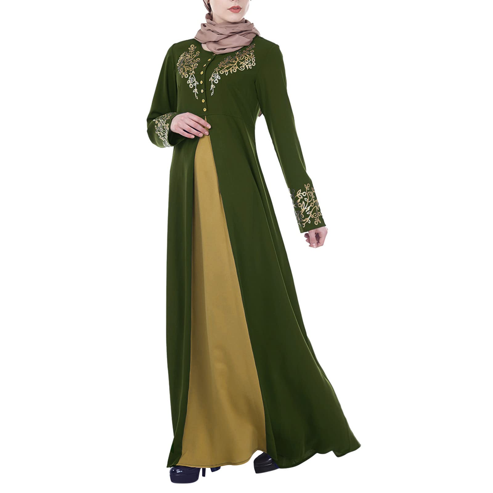 2026 Abito Donna Dubai Arabo Musulmano Abaya Manica Lunga Robe Islam Pizzo Per Le Donne Abbigliamento Musulmano