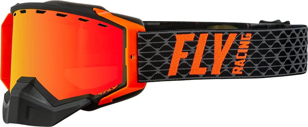 Fly RacingZONE SNOW GOGGLE BLACK/ORANGE W/RED MIRROR/AMBER LENS