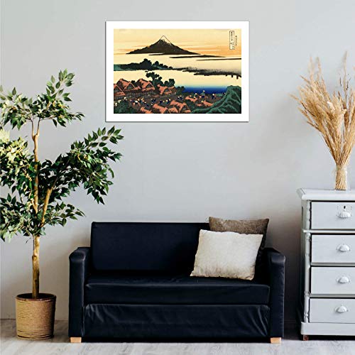 Estampe Hokusai Dawn at Isawa affiche encadrée finition semi-brillante