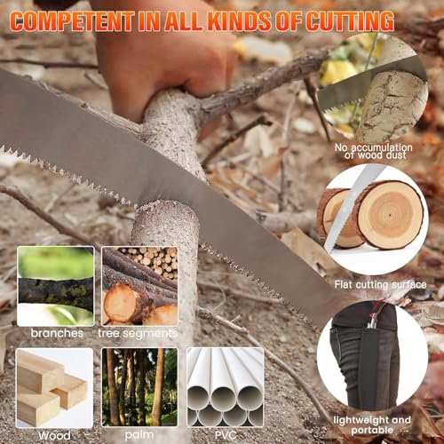 Image of Hand Pruning Saw - Curved Blade Tree Cutter with Blade Sleeve | Sharp Triple-Edge Teeth | Rust-Resistant Steel | Manual Saw for Gardening, Branch Cutting & Trimming (Pack-1)
