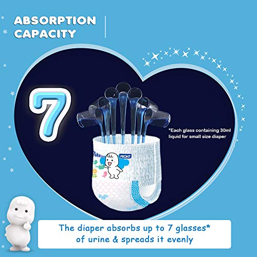 Image of MamyPoko Pants Extra Absorb Baby Diapers, Small (S size), 4-8 kg, 34 Count, Deep Sleep Diapers, Soft gentle fit, Deep Absorbent Crisscross, skin friendly with coconut oil (Pack of 3)