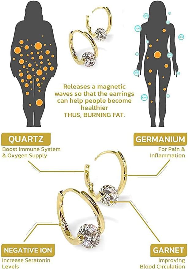 Miniatura 3 de Flysmus Halolux Lymphvity Germanio Aretes Halolux Linfvity Germanio, aretes de drenaje linfático, aretes de terapia para mujeres y niñas, Cobre, No