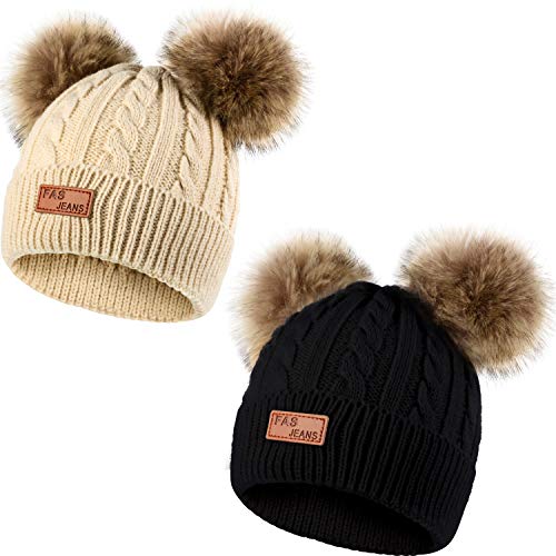 2 Piezas Gorro de Lana de Punto de Bebés y Niños Pequeños...