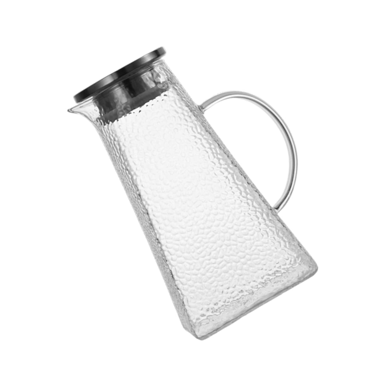 Jarra de Agua de Vidrio Diseño con Cubierta con Tapa 1.8l Capacidad Grande Adecuado para Bebidas Frías y Uso Doméstico en Cocina