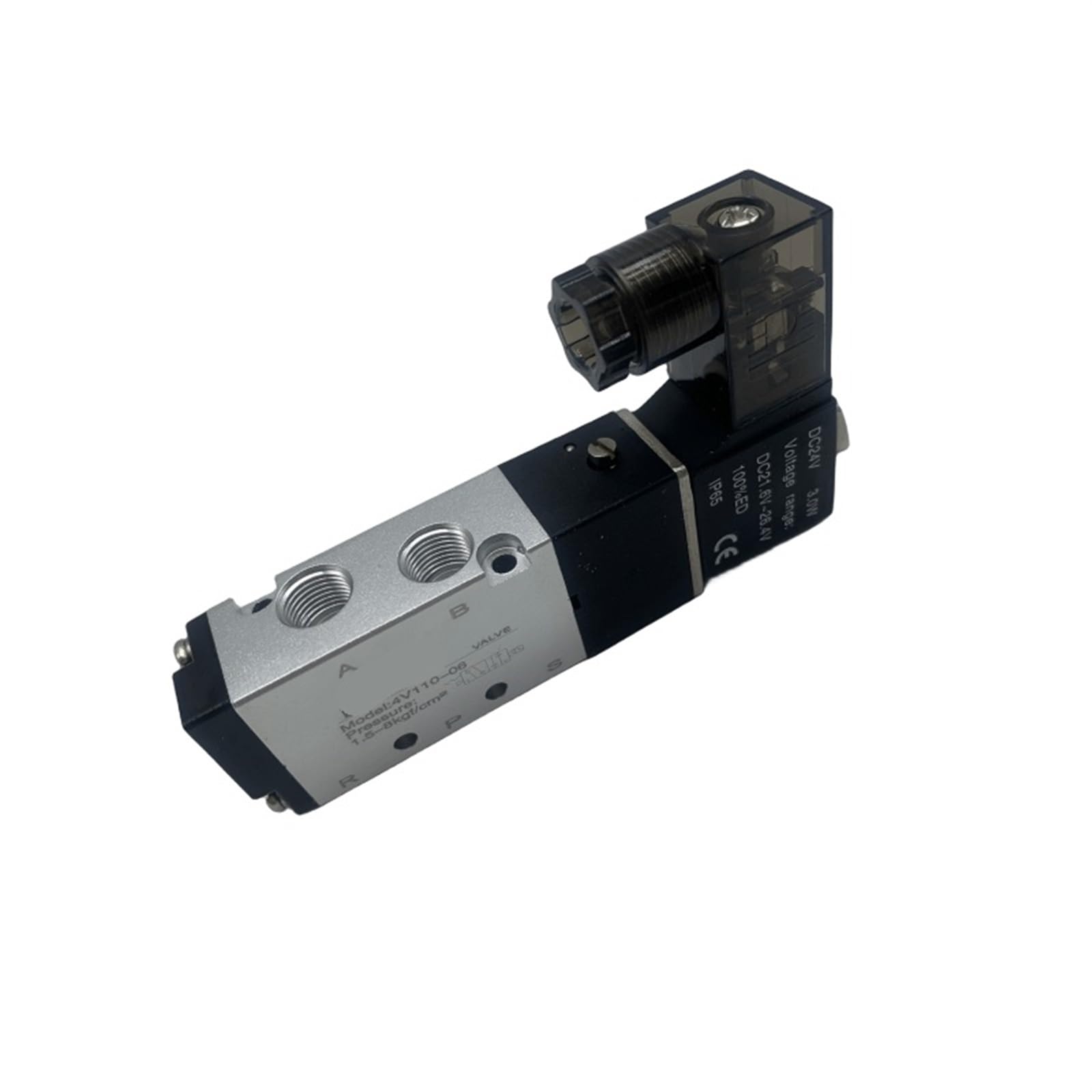 4V110-06 1/8 pulgadas válvula solenoide de control neumático 5 vías 2 posiciones CC 24 V CC 12 V CA 110 V CA 220 V con válvulas de aire de conexión de 4 mm 6 mm 8 mm 1 ud(WIRE W PC 6-01,DC 12 V)