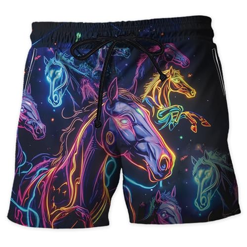 Neon Animal Men's Swim Trunks - Galaxy Space Mens Swim Trunks with Mesh Lining Swimwear Bathing Suits Set 80