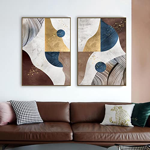 Peintures affiches marbre or géométrique dsdsgog impression sur toile - 4