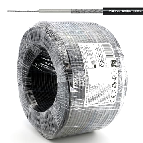 Câble coaxial RG58 CU 100m 50 Ohm pour connecteurs SMA BNC et antenne routeur 4G 5G