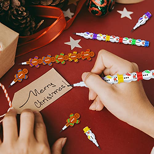 Set de 39 lápices de colores apilables navideños miniatura 6