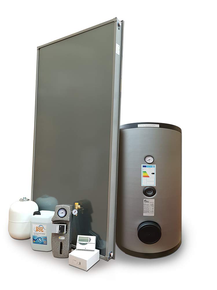Kit impianto solare termico circolazione forzata per produzione Acqua Calda Sanitaria, 1-2 persone, bollitore 150 litri, FKS