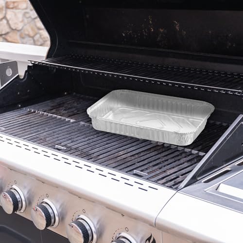 Bandejas de aluminio de 31x21 cm plateadas en pack de 50 envases desechables 3