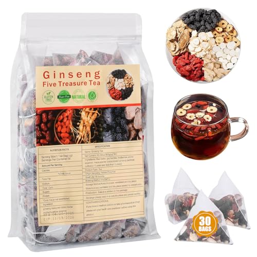 Kidney Tea 30 Bags Ginseng Six Treasure Tea Formula Traditional Chinese Herbal Kidney Cleanse Detox...