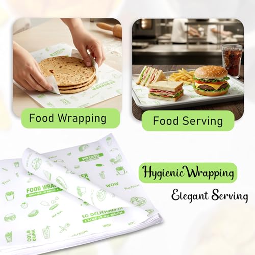 Image of GLUN White Plain Microwave Proof Paper, Pack of 100, 10x10 Inch Size Sheet 40 GSM Thickness100% Uncoated & Non-Printed Eco-Friendly Sheets, Chemical Free & Plastic-Free, Non-Stick Wrapping Paper