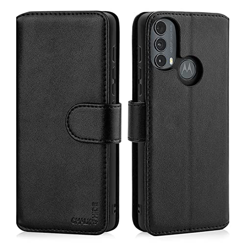 CHALK & HIDE, Real Leather Book Wallet Flip Case Cover For Motorola Moto E20, Real Leather Design With Card Slot
