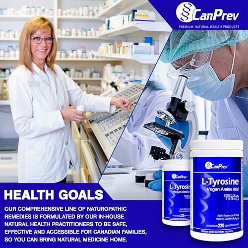 CanPrev L-Tyrosine Vegan Amino Acid Powder 220g 22-Servings - 5g Per Scoop for Focus, Clarity & Cognitive Support, Brain Function & Memory Support - Easy-to-Mix Formula, Ideal for Drinks and Smoothies - Image 3