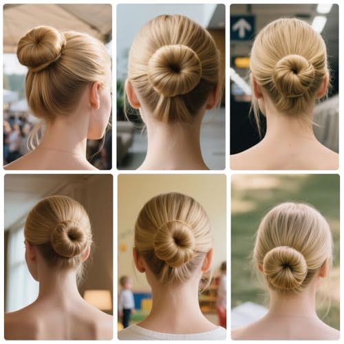 Hair Bun Shaper Set with Extra-large, Large, Medium, Small Doughnuts Ring Stylers, 40pcs Blonde Large Bobby & U Shaped Hair Pins