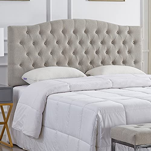 24Kf Linen Upholstered Tufted Button Queen Headboard And Comfortable Fashional Padded Queen/Full Size Headboard - Linen #TOP8