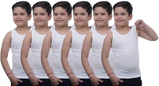 JVD - Cotton Tank Top Undershirt for Boys | Pack of 6 in White Color | Sleeveless Price In India