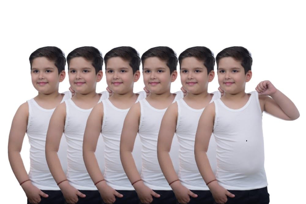 JVD - Cotton Tank Top Undershirt for Boys | Pack of 6 in White Color | Sleeveless - Review, Price and Buying Guide