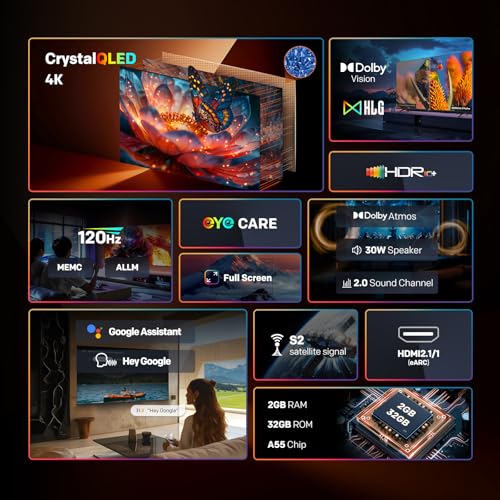 coocaa 138 cm (55 inch) Frameless QLED Ultra Smart Google TV 55Y74 Pro 2 51A p3 6w6L