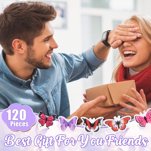 Image of Memorywuu 120 Pcs Butterfly Pins Bulk Lapel Acrylic Pin Women Backpack Brooch Colorful Pins Gifts for Party Decoration