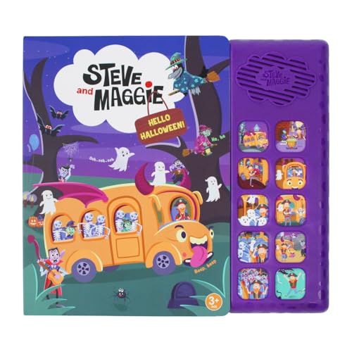 Steve and Maggie Sing-Alongs 10-Button Safe & Sound Book | Interactive Halloween Toys for Kids Ages 3-8 | Learning Books with Music Gifts for Boys & Girl