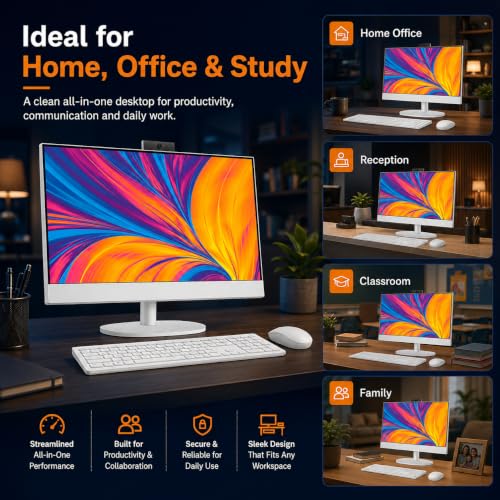 Image of HP All-in-One 24-cr0034, 23.8 inch FHD Touch, Intel Core i5-1334U, 8GB / 16GB / 32GB DDR4 RAM, 512GB / 1TB / 2TB SSD, Windows 11 Home