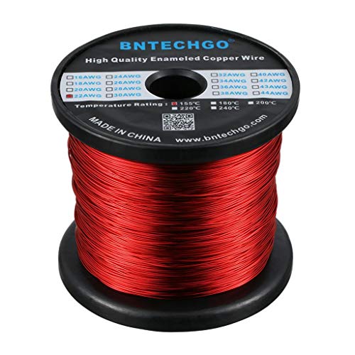 Image of BNTECHGO 22 AWG Magnet Wire 3 lb Red Enameled Copper Wire 0.0256 inch(0.65mm) | 22 Gauge Enameled Copper Coil Wire Widely Used For Transformers, Inductors, Speakers, Electromagnets, Educational Experiments