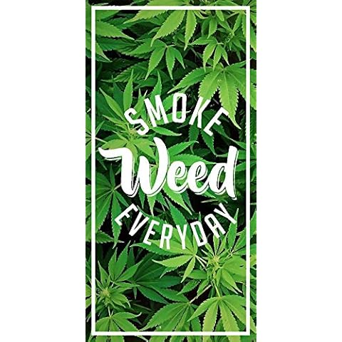 Island Gear Profile 30 x 60 inch 100 Percent Cotton Velour Beach Towel, 30 x 60 inch, Smoke Weed Everyday Cover