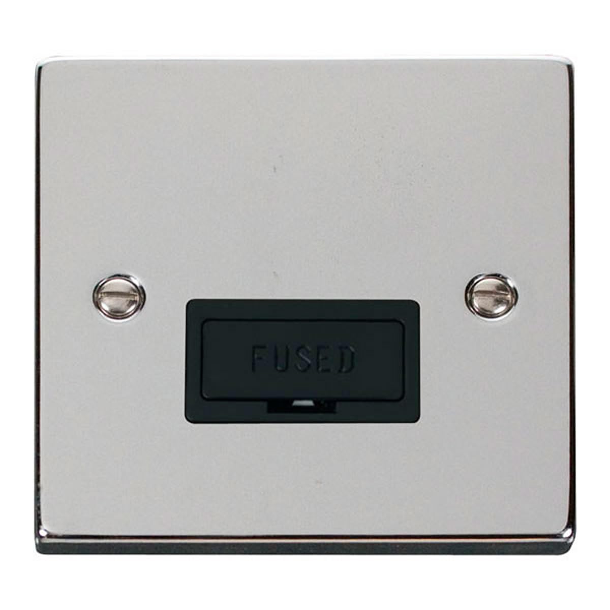 Click Polished Chrome 13A Fused Connection Unit - Black Insert
