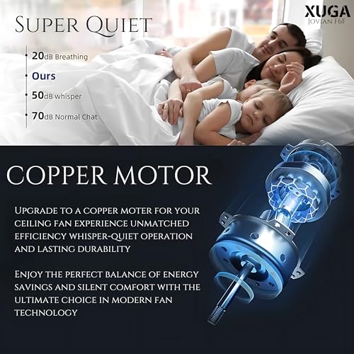 Image of XUGA Jovian F6F Premium Smart 1200mm, BEE 5-star BLDC fan,6 Blade,Remote Ceiling fan for Home, 100% Copper Motor,Energy Saving, High Air Delivery,LED(5 Year Warranty)