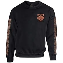 Sweatshirt de pull-over de toison de piston d'aigle d'hommes de Harley-Davidson, 30299948 noirs