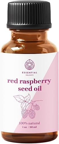 Aceite de semilla de frambuesa roja, aceite portador sin diluir de primera calidad (1 onza)  para revitalización de piel, cara, cuerpo y cabello
