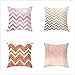 Dekoracyjna poszewka na poduszkę 50 x 50 cm, zestaw 4 poszewek na poduszki w kolorze różowym, fale, miękkie, aksamitne, na sofę, do salonu, sypialni, nowoczesna poszewka na poduszkę, do ogrodu, na zewnątrz, poduszki na kanapę, poduszki ozdobne