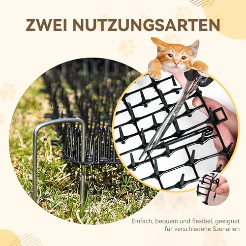 Kyrieval 30 x 200 cm Dornengitter Gegen Katzen, Katzengitter, Katzenabwehrmatte, Katzenabwehr Garten, Anti-Katzen-Katzenschreck für Garten