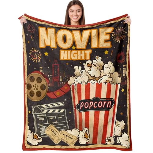 Movie Night Gifts Throw Blanket, Soft Cozy and Warm Couch
