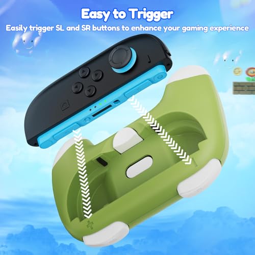 Image of Auarte Controller Grips for Joy-Con Compatible with Nintendo Switch 2, 2 Pack Cute Comfort Wear-Resistant Handle Kit Accessories, Holder for 2025 Switch 2 Joypads(White, Pink and Green)