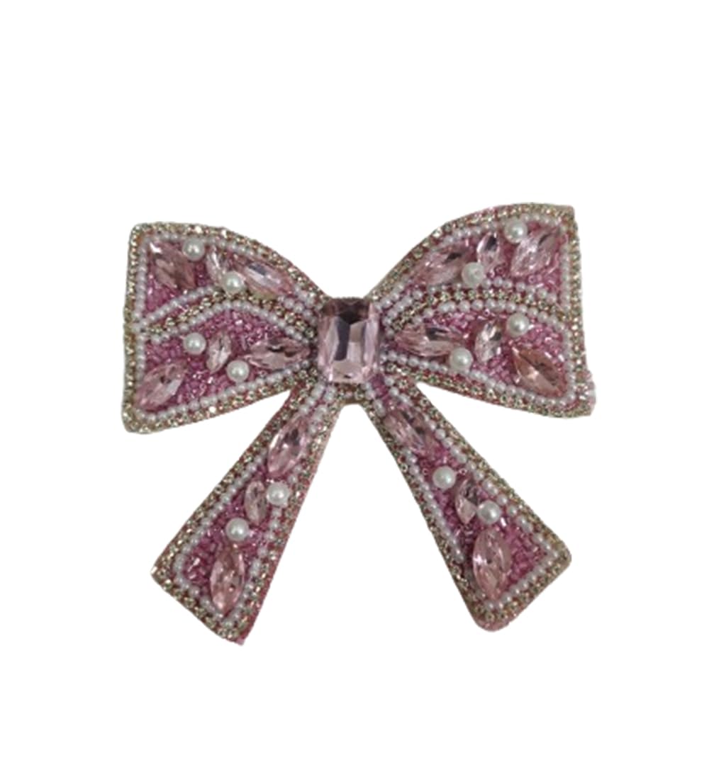 Pink Crystal and Pearl Embellished Bow Hair Clip for Women and Girls | Wedding Hair Accessories for Bride and Bridesmaid |Fancy And Stylish Clip (B0D3M7GZ52) Amazon Price History, Amazon Price Tracker