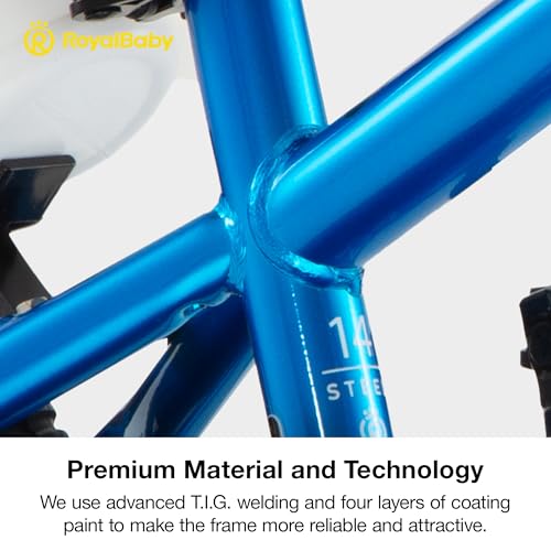 Image of RoyalBaby Bicycle for Kids Cycle for 6-10 Years Boys & Girls 20 inch | Training Wheels | Adjustable Seat | 1 Year Warranty | Blue