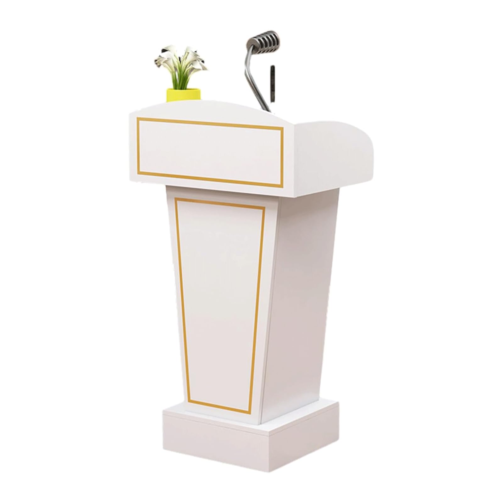 DUANHOZ Large Podium Church Lecterns Wooden Podium Stand Classroom Speech Debate Pulpits with Copper Strips Decorated Lecterns (B)