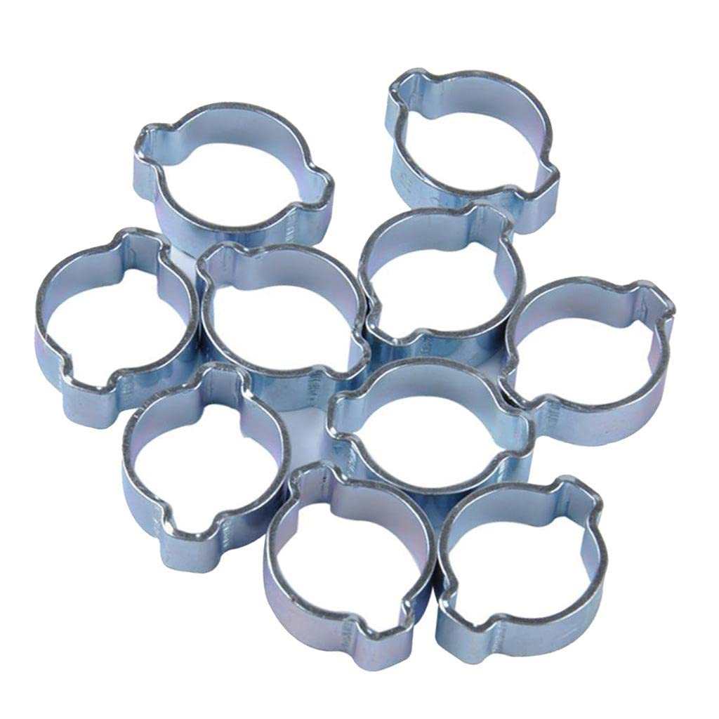 Ojreeub Multicolor 15-18Mm Double Ear Clips,O Clamp,Zinc Plated Steel,10 Pack