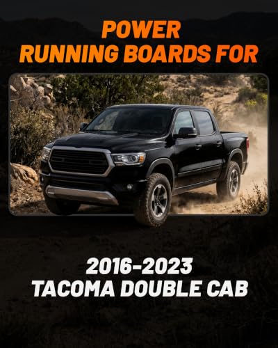 Image of WOLFBOX Power Running Boards for 2016-2023 Toyota Tacoma Double Cab | 660lb Load, Rust-Proof, Non-Slip, No-Drill Install, LED Lights & 5-Yr Warranty, E-RB01