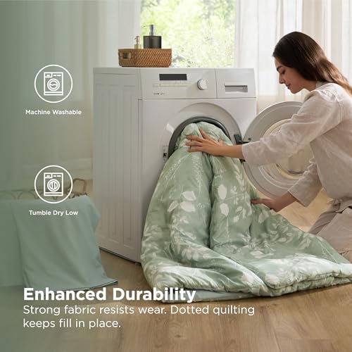 Image of Bedsure Queen Comforter Set - 7 Pieces Floral Sage Green GentleSoft Bedding Sets, Queen Bed in a Bag with Botanical Flowers Winter Comforter, Sheets, Pillowcases & Shams