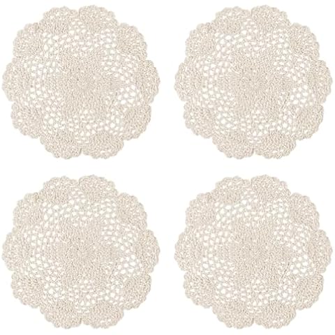 WLLHYF Vintage Crochet Doilies Set of 4 Cover