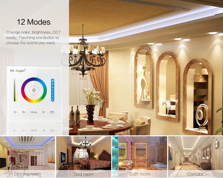 Wiring diagram for Haofy Smart Dimmer Light Switch showing connections for RGB, RGBW, and RGB+CCT LED strips