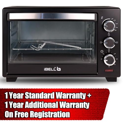 Image of IBELL Oven Toaster Grill OTG, 19 Litre, 1500W, Adjustable Temperature & Timer, Auto Cut-off, 2 Year Warranty, EO19LG (Black)