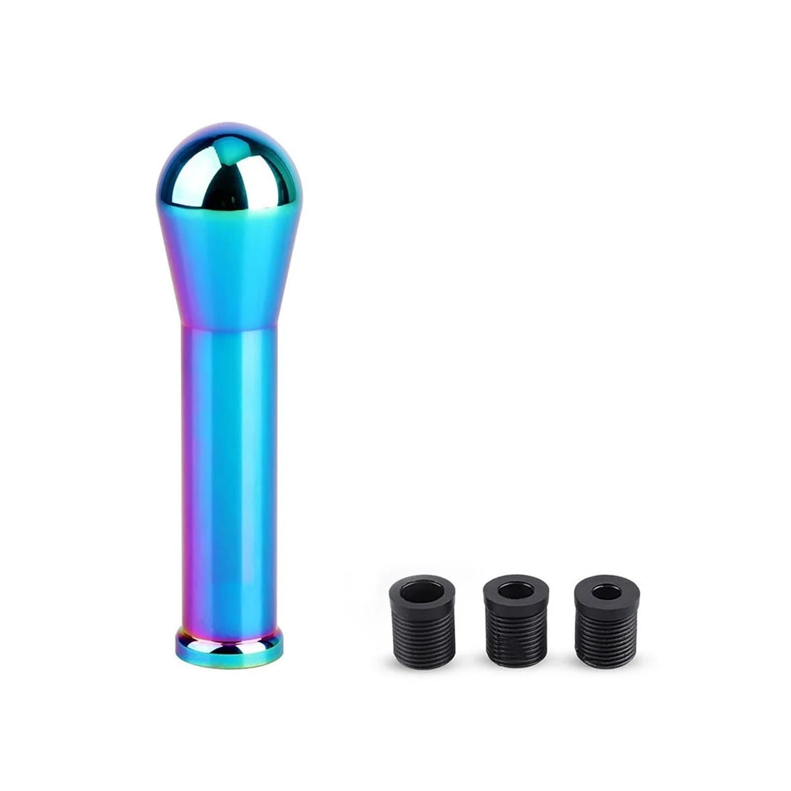 DAJMSUY 150mm Truck Gear Shift Knob Universal Car Manual Transmission Aluminum Shifter Lever with Three Adapters Car Gear Shift(Neo Chrome)