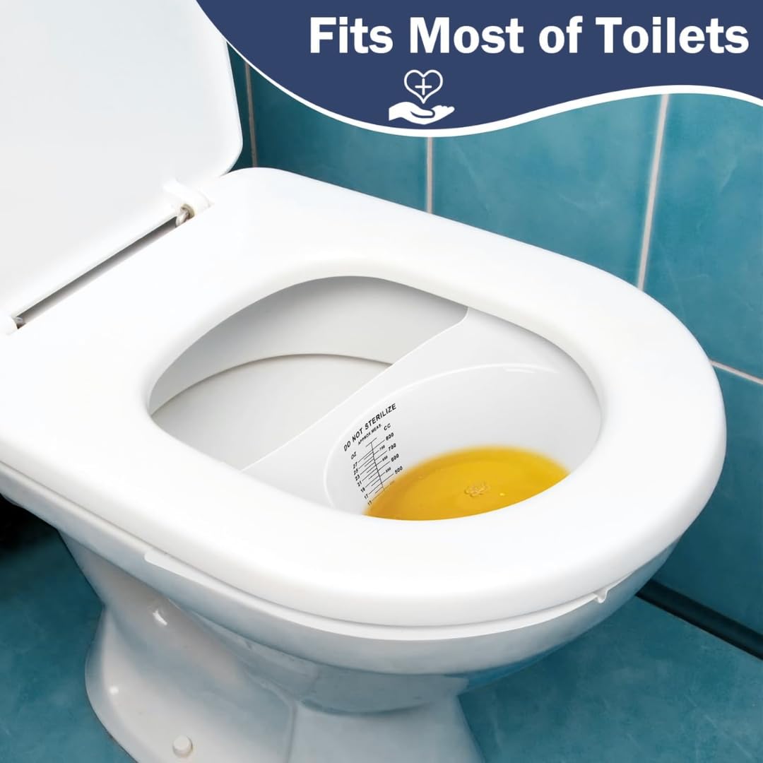 Contenitore per campioni – Cappello riutilizzabile per raccolta di urine, 800 ml, graduato, con beccuccio per WC, sgabello e raccolta di campioni di vomito, contenitore per campioni medici (1 pz)